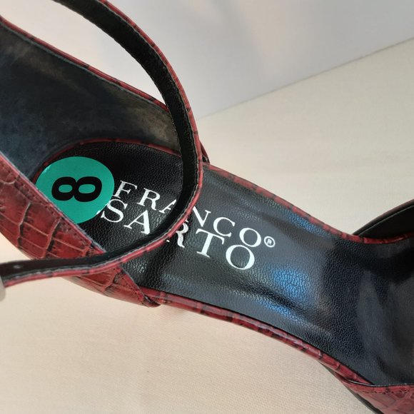 Franco Sarto Red Leather Heels | Sandals | New! 8 - Picture 11 of 14